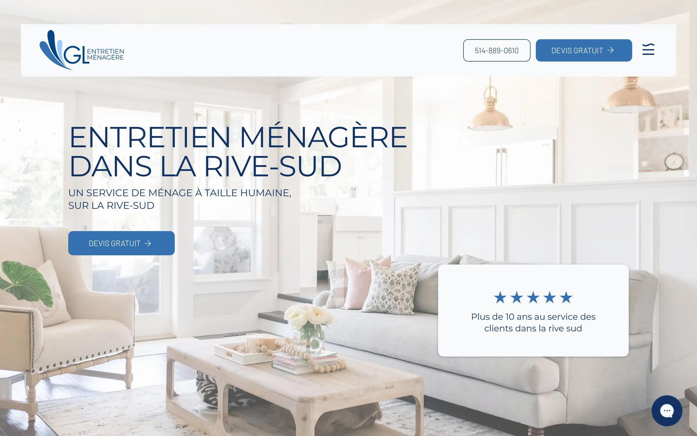 GL Entretien Ménager home page
