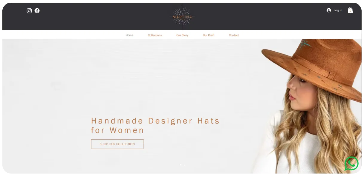 Martina Hats home page: handmade designer hats for women