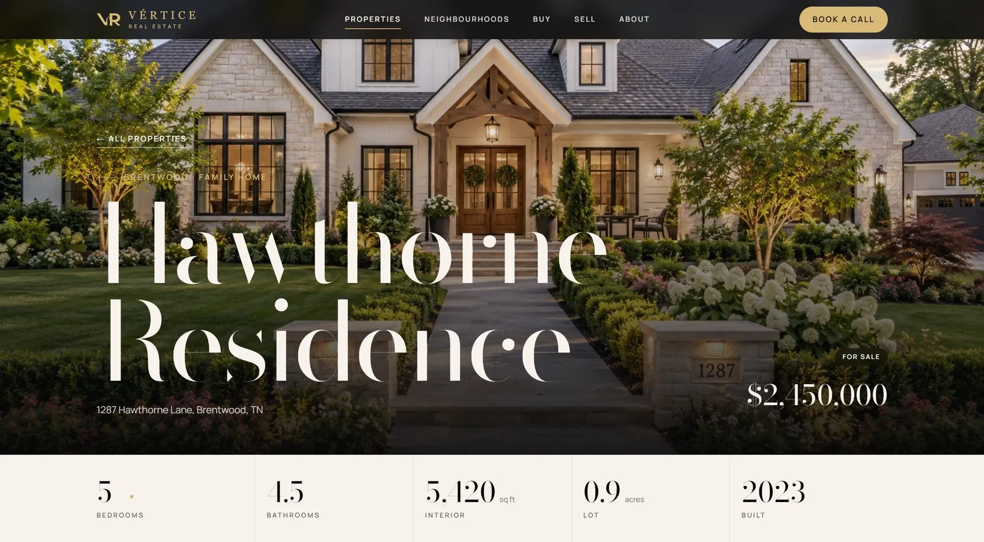 The Hawthorne Residence listing hero