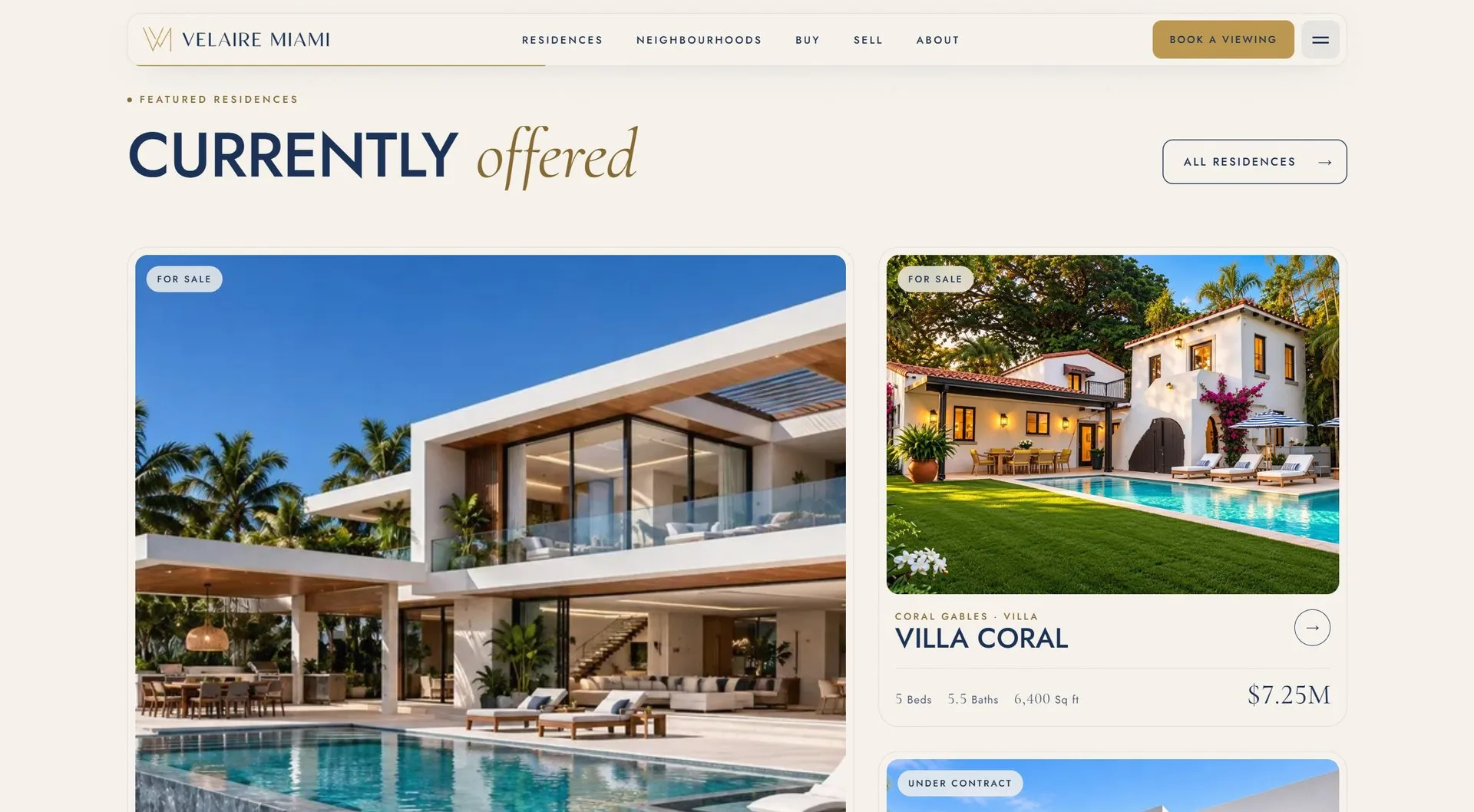Currently offered: featured Velaire residences