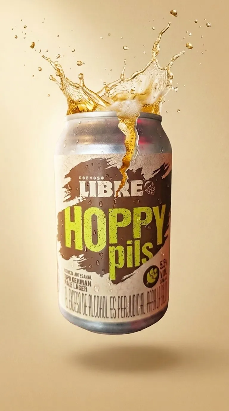 A craft beer can with a splash